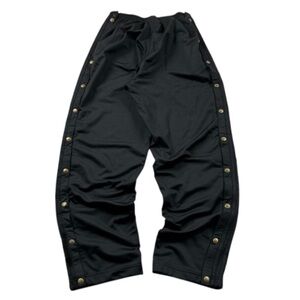 VINTAGE 00s ADIDAS POPPER TRACKSUIT BOTTOMS BLACK